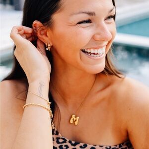 Bubble Monogram Initial Necklace- Waterproof